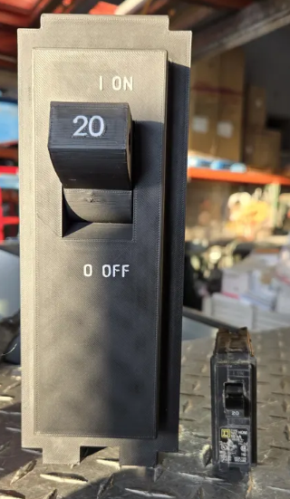 Giant 3D Printed 20Amp Square D Breaker